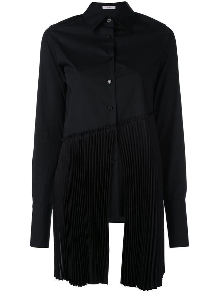 Tome Pleated Panel Shirt - Black