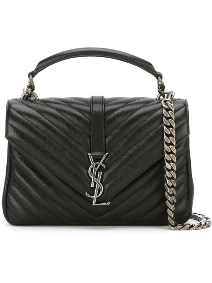 Saint Laurent Medium 'monogram' Satchel - Black