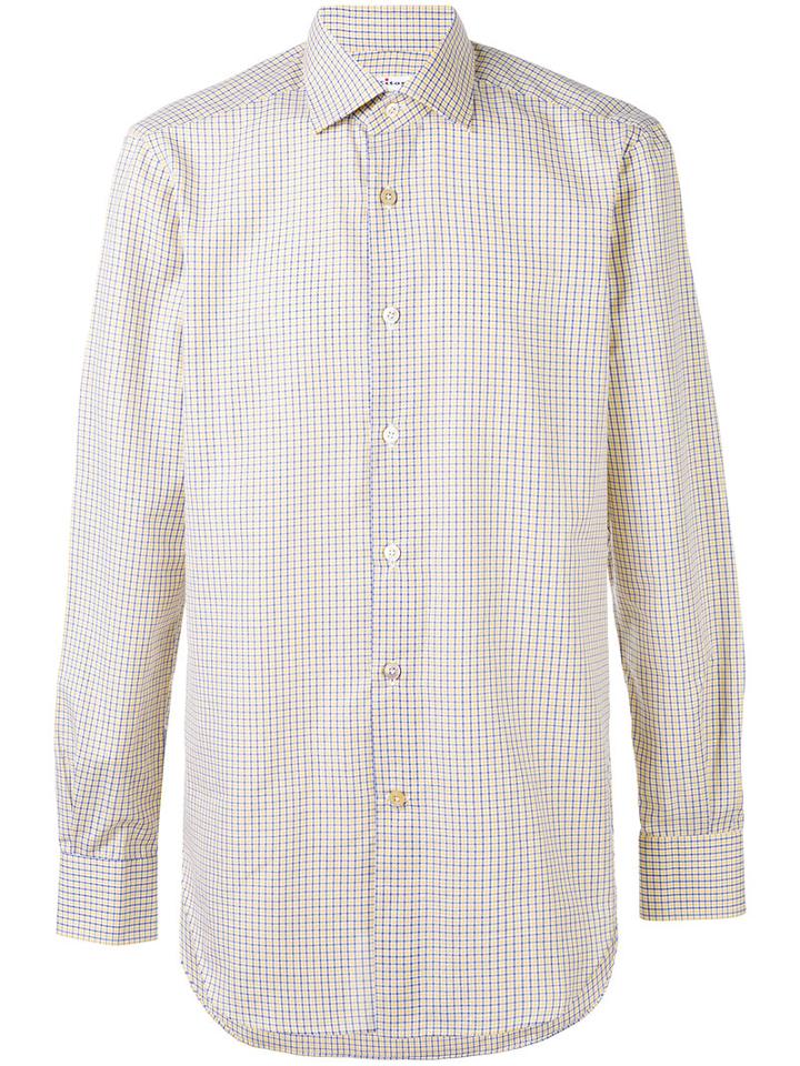 Kiton - Checked Shirt - Men - Cotton - 41, Yellow/orange, Cotton