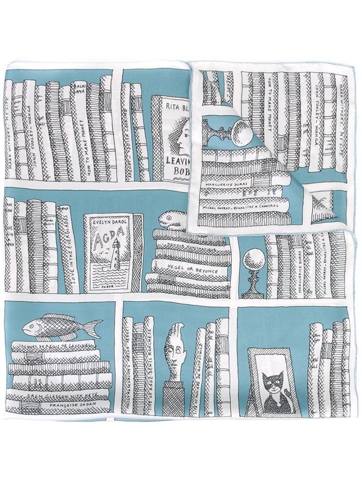 Olympia Le-tan Printed Scarf, Women's, Blue, Silk