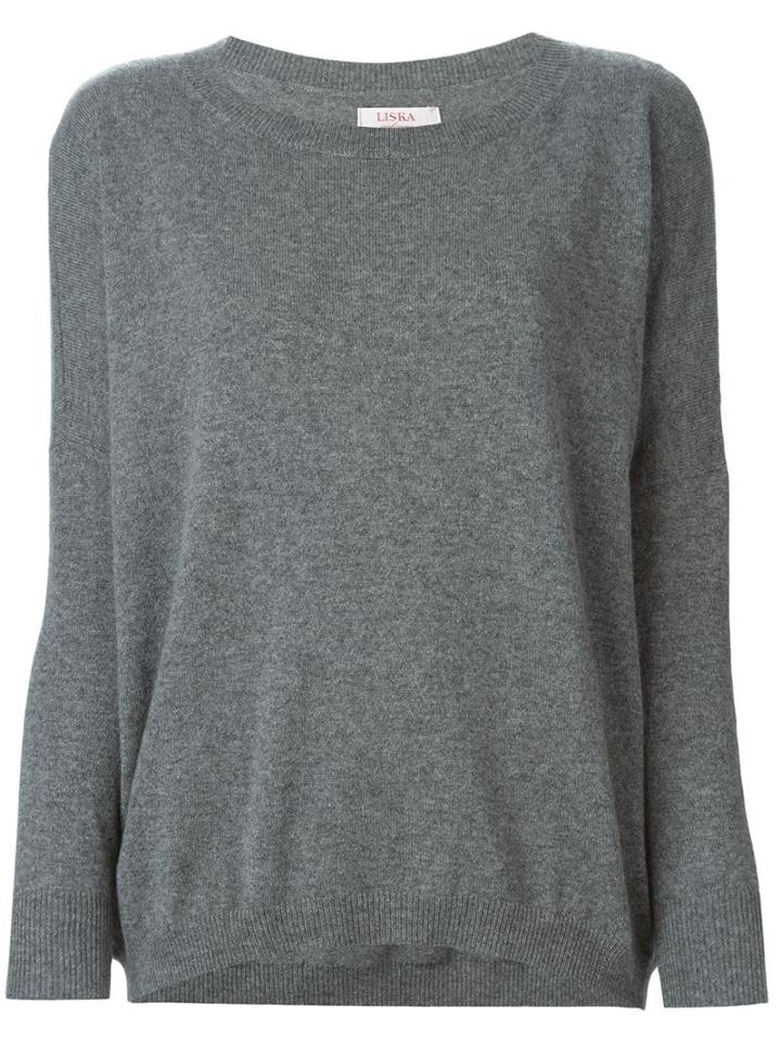 Liska Cashmere Crew Neck Sweater, Women's, Size: Xl, Grey, Cashmere