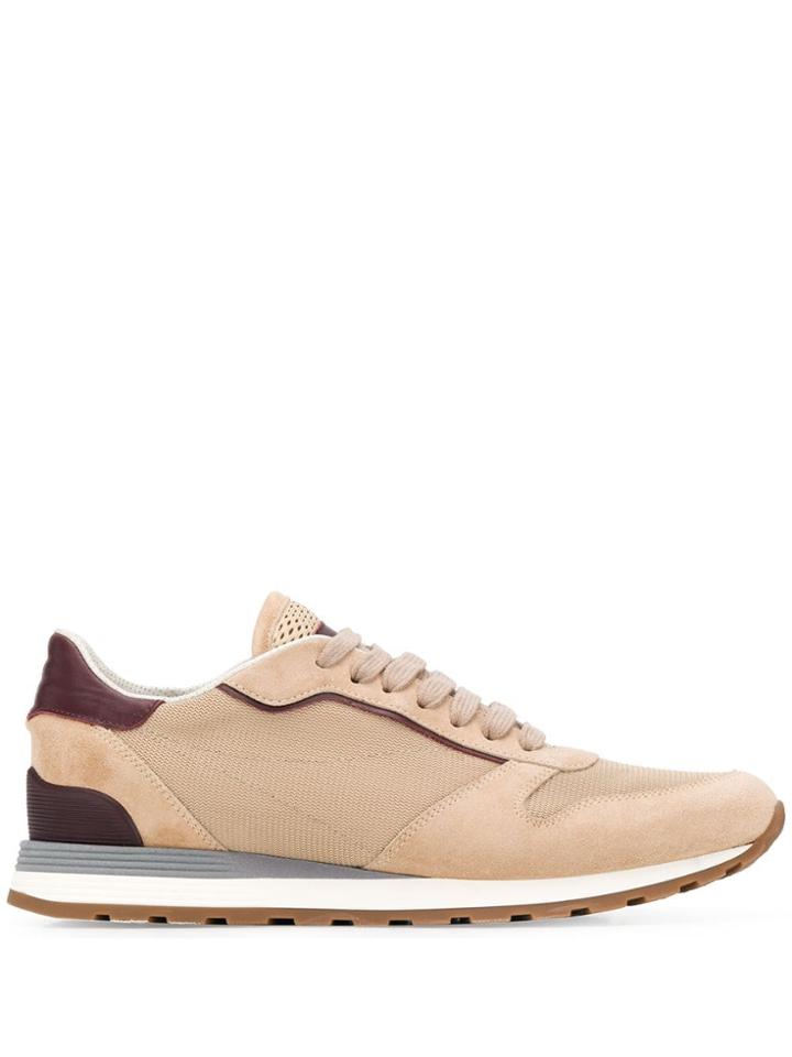 Brunello Cucinelli Contrast Low-top Sneakers - Neutrals