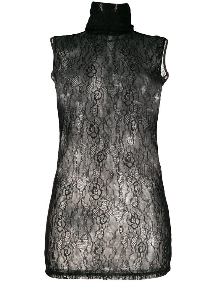 Styland Floral Lace Top - Black