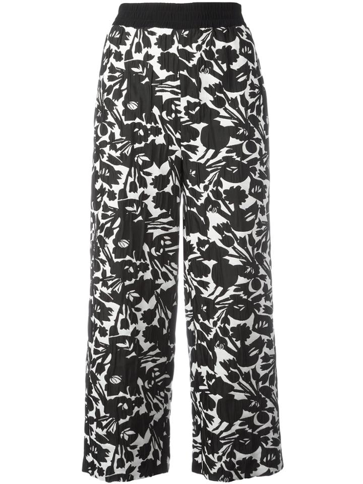 I'm Isola Marras Floral Print Cropped Trousers - Black