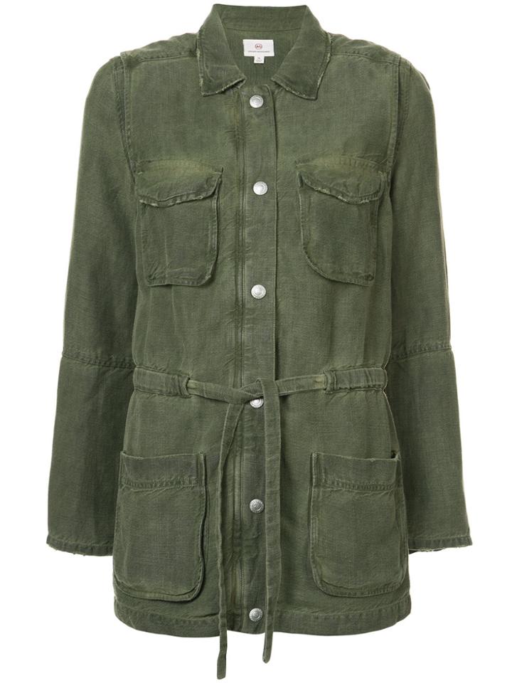Ag Jeans Waist-tied Denim Jacket - Green