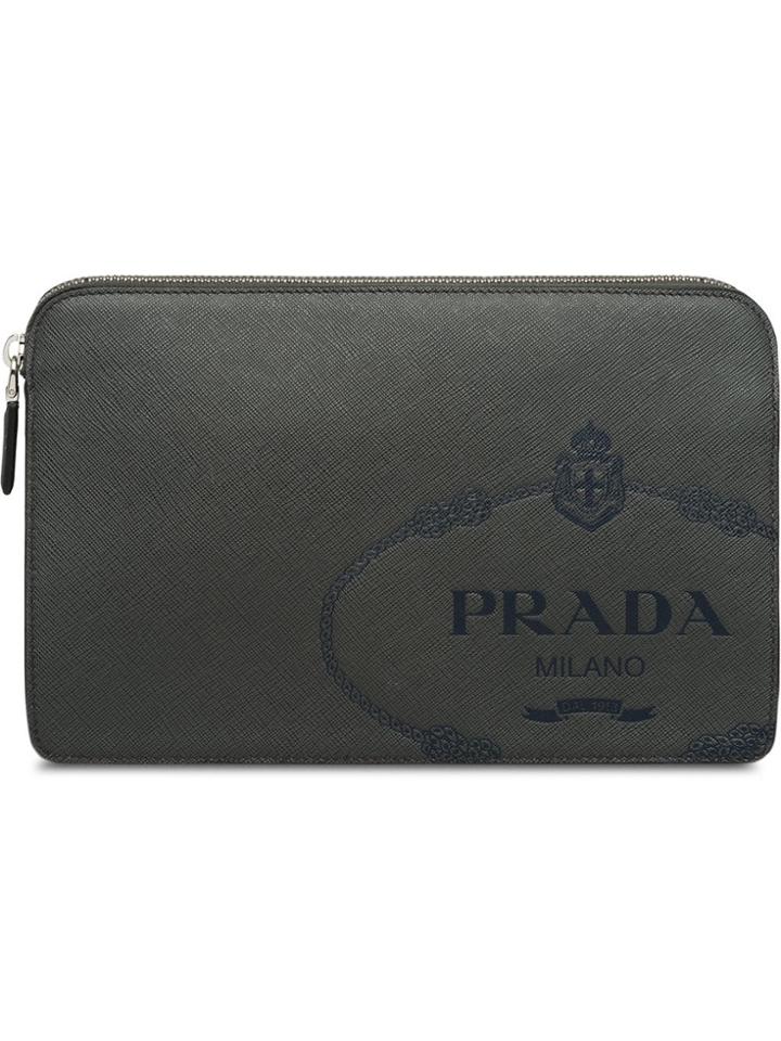 Prada Saffiano Leather Men's Bag - Grey