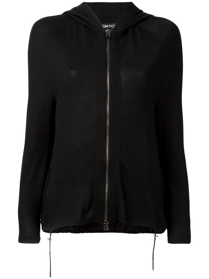 Tom Ford - Zipped Cardigan - Women - Silk/acetate/cashmere - S, Black, Silk/acetate/cashmere