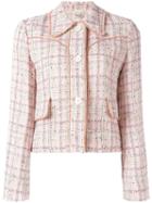 Miu Miu Buttoned Jacket, Women's, Size: 40, Pink/purple, Cotton/linen/flax/polyamide/wool