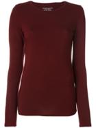 Majestic Filatures Crew Neck Fitted Top - Red