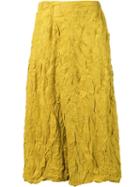 Plantation Crease Effect Skirt - Yellow
