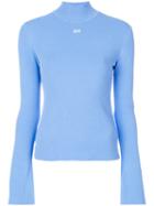 Off-white - High Neck Sweater - Women - Polyester/viscose - 42, Blue, Polyester/viscose