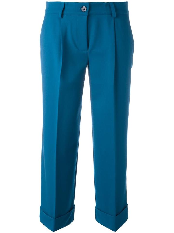 P.a.r.o.s.h. Cropped Trousers, Women's, Size: Medium, Blue, Spandex/elastane/virgin Wool