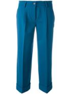 P.a.r.o.s.h. Cropped Trousers, Women's, Size: Medium, Blue, Spandex/elastane/virgin Wool