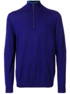 Ps By Paul Smith Roll Neck Zippered Jumper - Blue