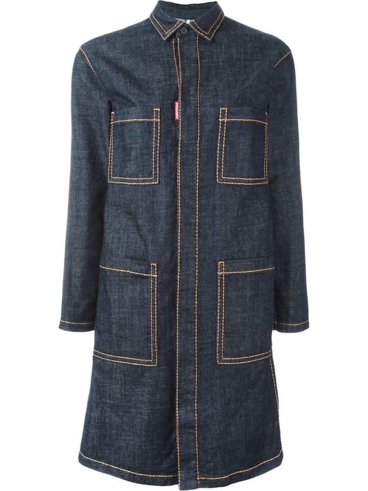Dsquared2 Denim Coat, Women's, Size: 40, Blue, Cotton/spandex/elastane