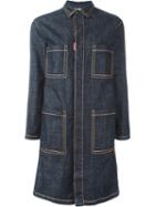 Dsquared2 Denim Coat, Women's, Size: 40, Blue, Cotton/spandex/elastane