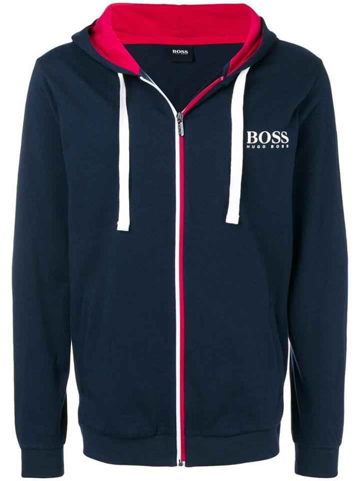 Boss Hugo Boss Logo Zipped Hoodie - Blue