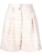 Balmain High Waist Tweed Shorts - Pink