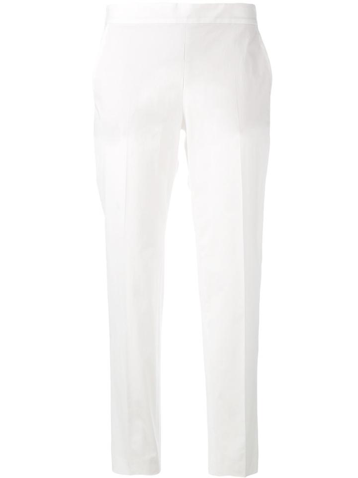 Alberto Biani - Straight Leg Trousers - Women - Cotton/spandex/elastane - 44, Women's, White, Cotton/spandex/elastane