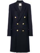 Palm Angels Leaves Double-breasted Coat - Blue
