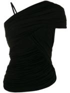 Rick Owens Ruched One-sleeve Top - Black