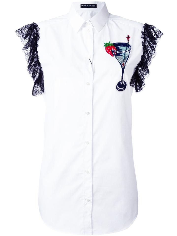Dolce & Gabbana Lace Shirt, Women's, Size: 38, White, Cotton/polyamide/viscose/polyester