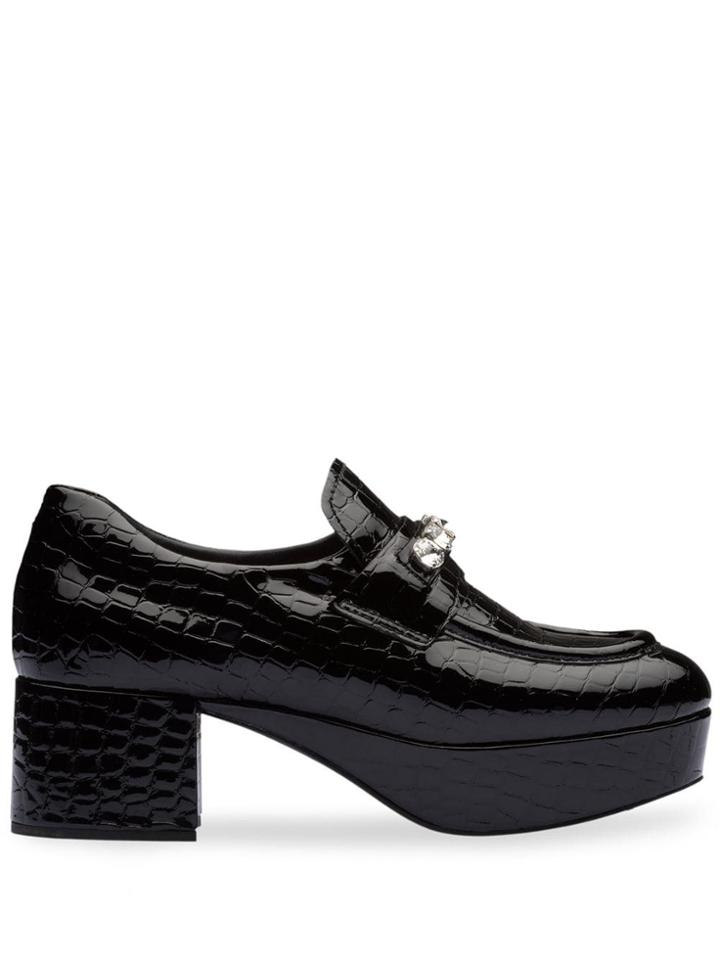 Miu Miu Patent Loafer Pumps - Black