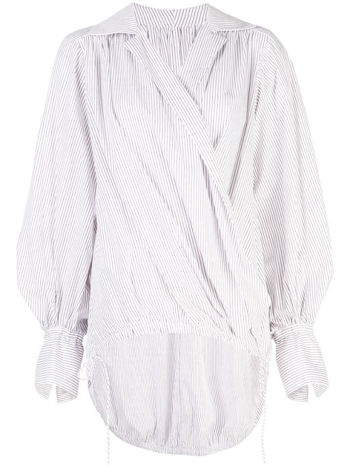 Rosie Assoulin Pinstripe Oversized Blouse - Grey