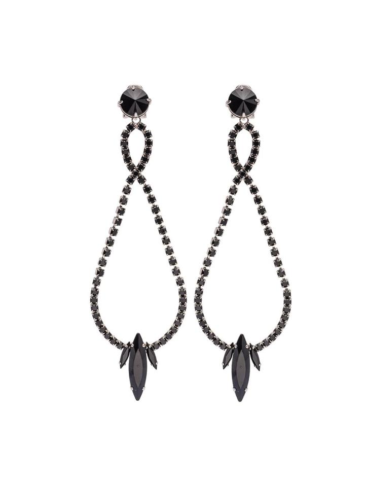 Miu Miu Earrings With Crystals - Black
