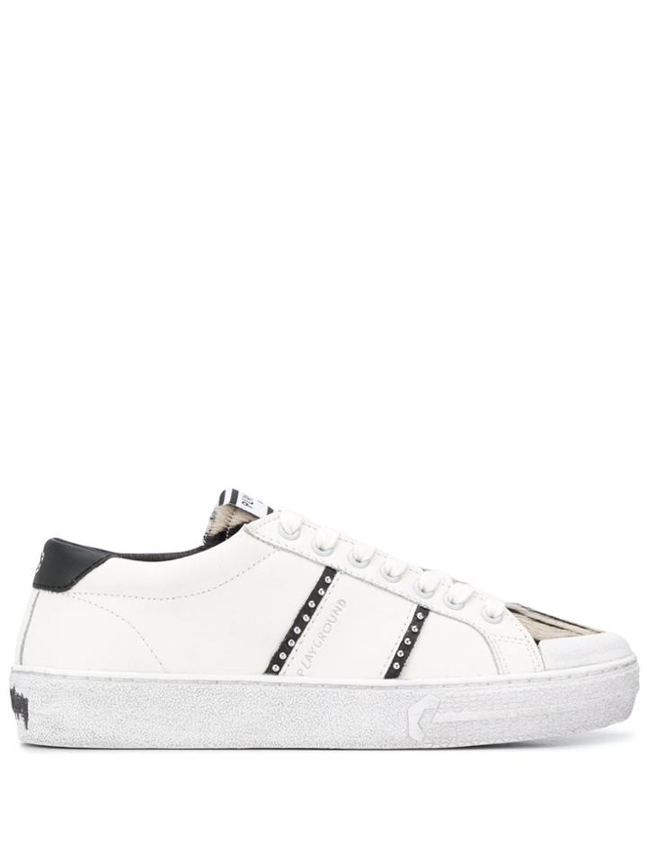 Moa Master Of Arts Zebra-print Detail Trainers - White