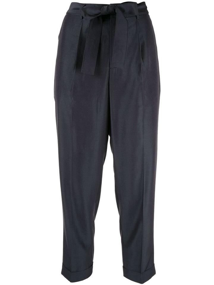 Knott Bow Tie Tailored Trousers - Blue
