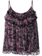 Iro Patterned Ruffle Top - Pink