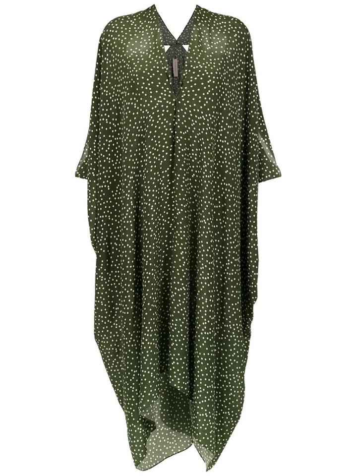 Adriana Degreas Silk Mille Punti Kaftan - Green