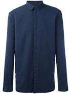 Helmut Lang 'tape' Shirt, Men's, Size: Medium, Blue, Cotton/cashmere/wool