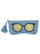 Sarah Chofakian Leather Glasses Case - Blue