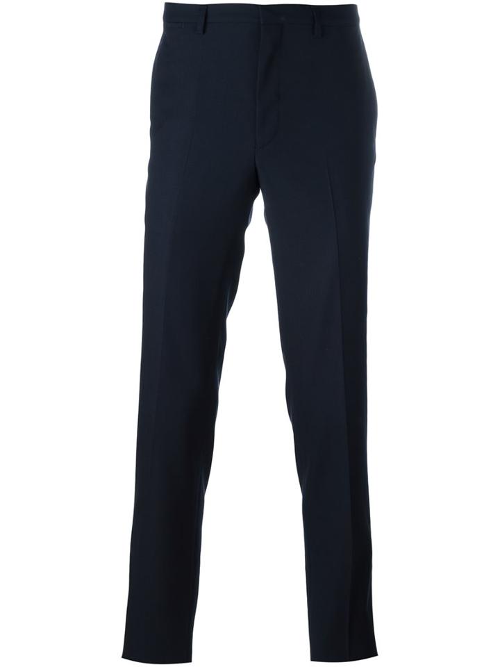 Kenzo Straight-leg Trousers, Men's, Size: 48, Blue, Virgin Wool