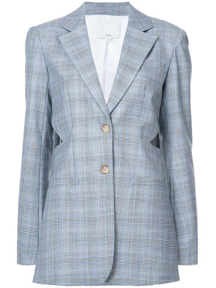 Tibi Cooper Checked Blazer - Grey