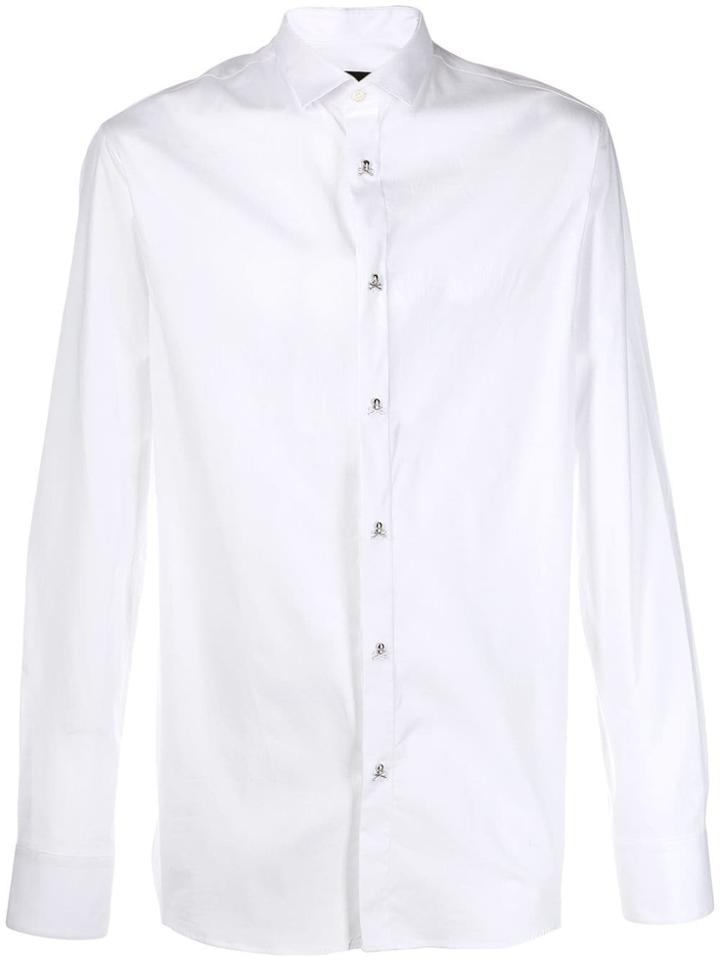 Philipp Plein Skull And Crossbones Button Shirt - White