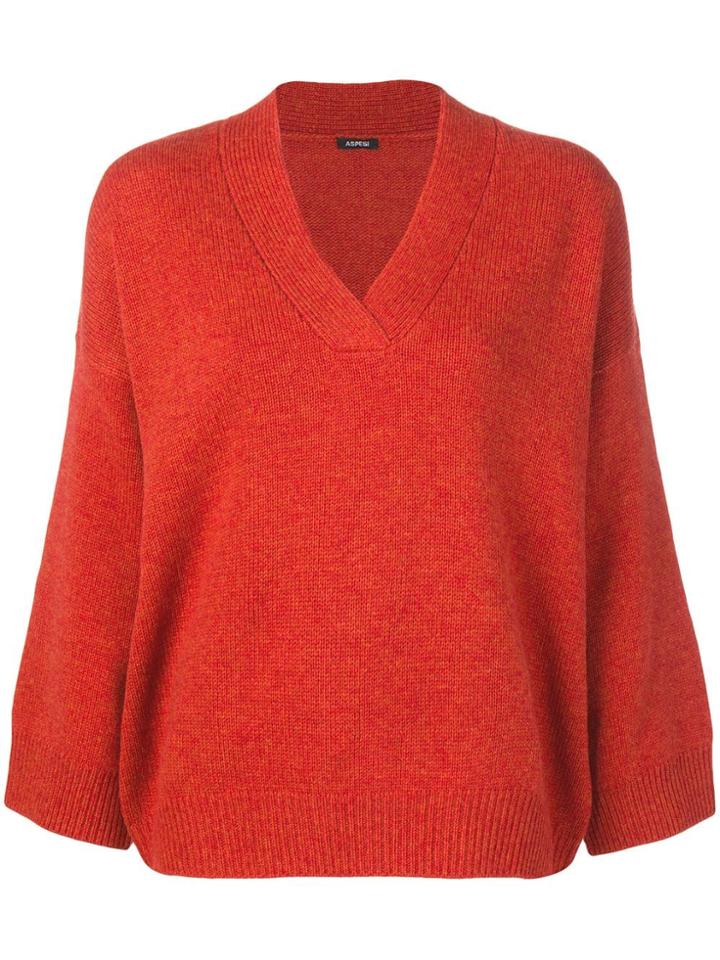 Aspesi V-neck Jumper - Orange