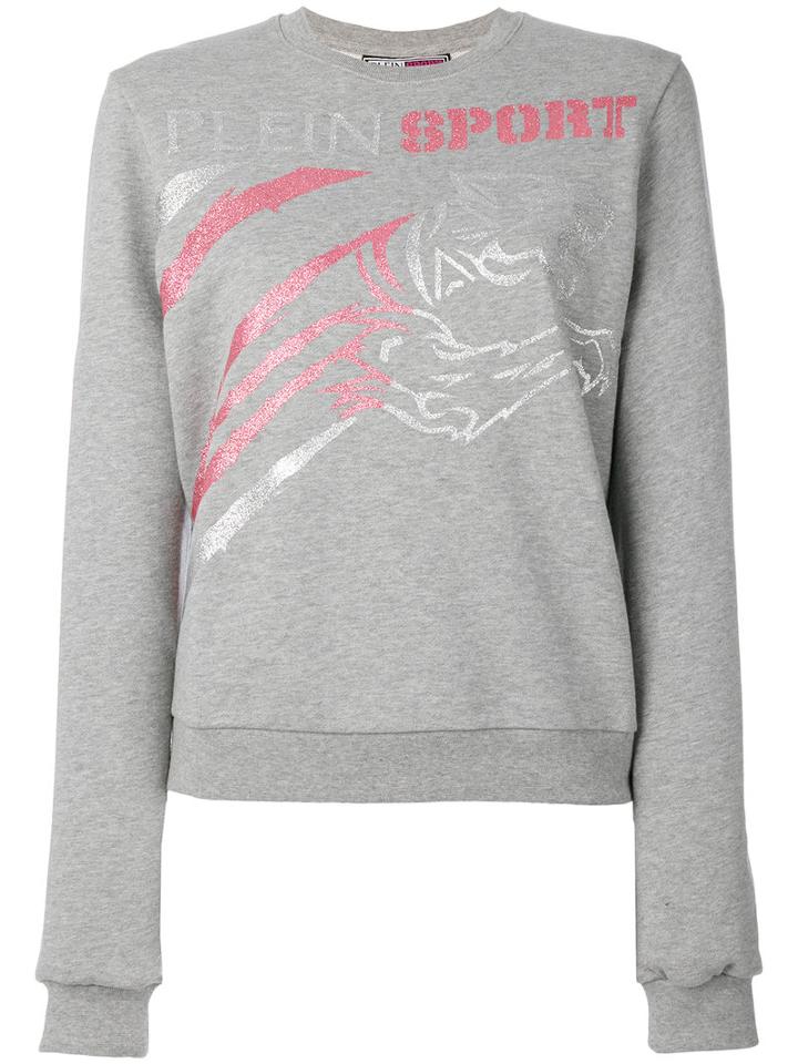 Plein Sport - Logo Print Sweatshirt - Women - Cotton - M, Grey