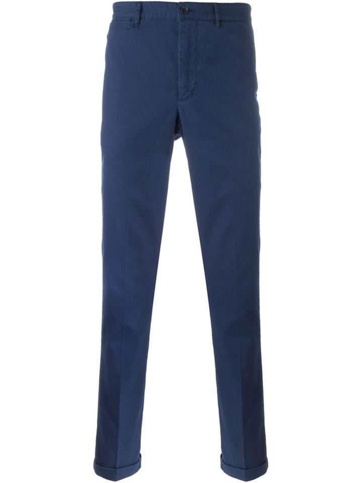 Hackett Straight Leg Trousers, Men's, Size: 36, Blue, Cotton/spandex/elastane