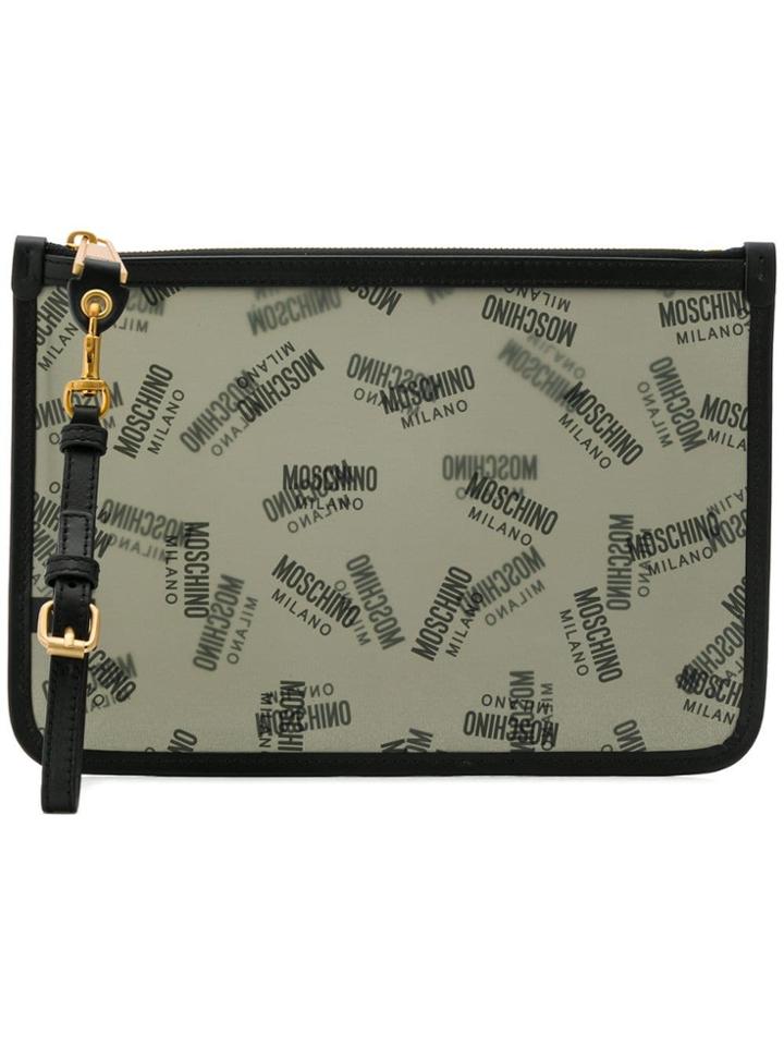 Moschino Medium Logo Pouch - Black