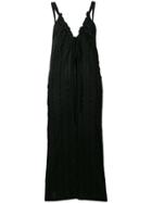 Tela Long Drawstring Neck Dress - Black