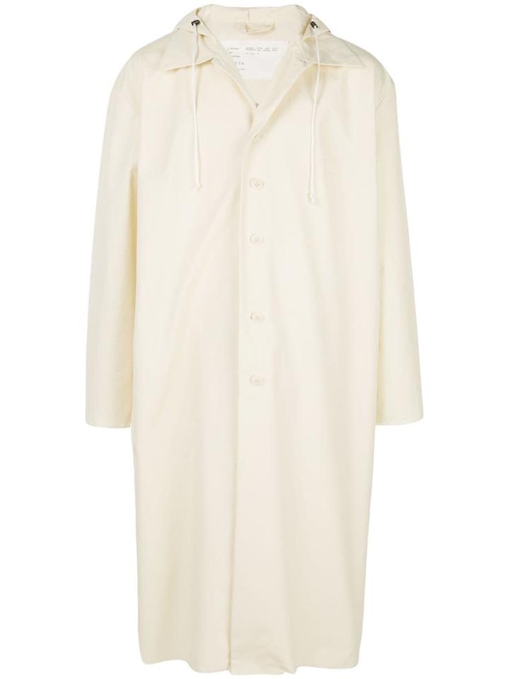 Camiel Fortgens Single-breasted Hooded Coat - White