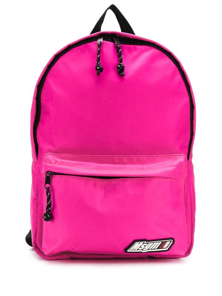 Msgm Logo Patch Backpack - Pink