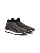 Diesel Kids Glitter Effect Sneakers - Black