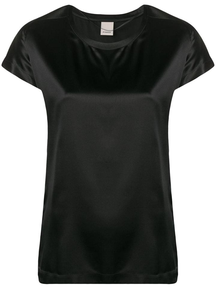 Pinko Boxy Round Neck T-shirt - Black