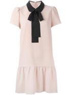 Red Valentino Pussy Bow Dress, Women's, Size: 42, Nude/neutrals, Acetate/polyester/silk