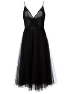 Valentino A-line Tulle Dress, Women's, Size: 42, Black, Silk/polyamide/spandex/elastane/viscose