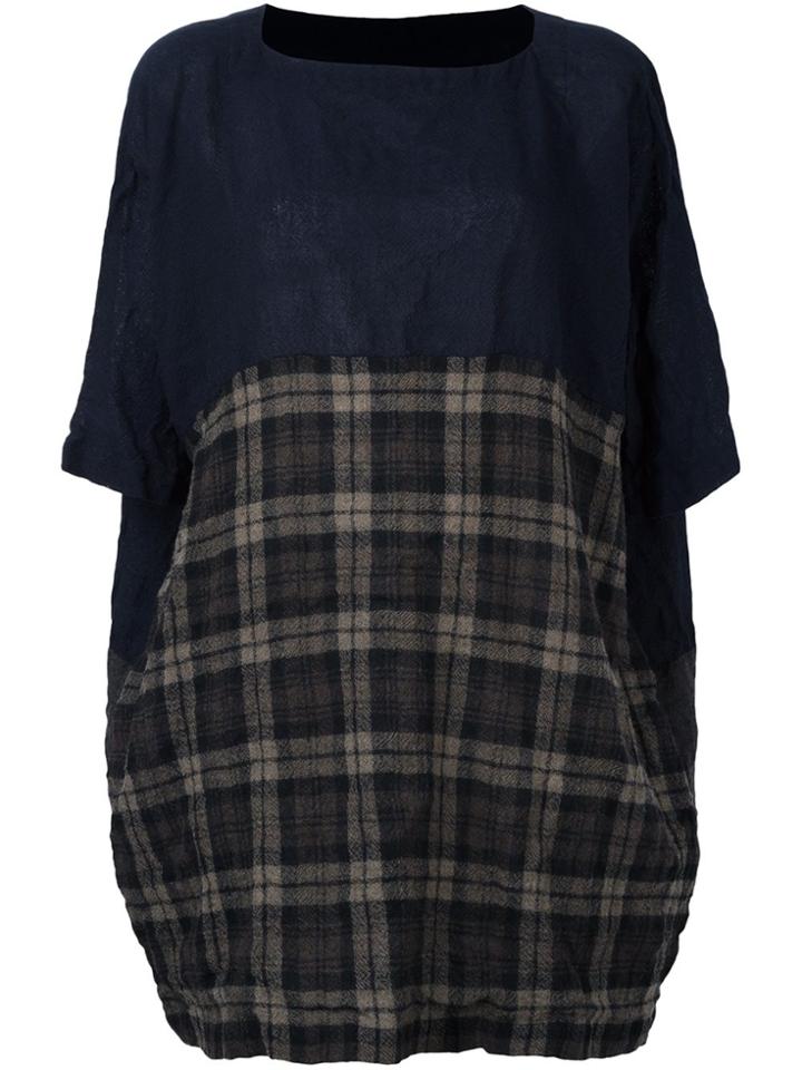Daniela Gregis Checked Boxy T-shirt - Blue
